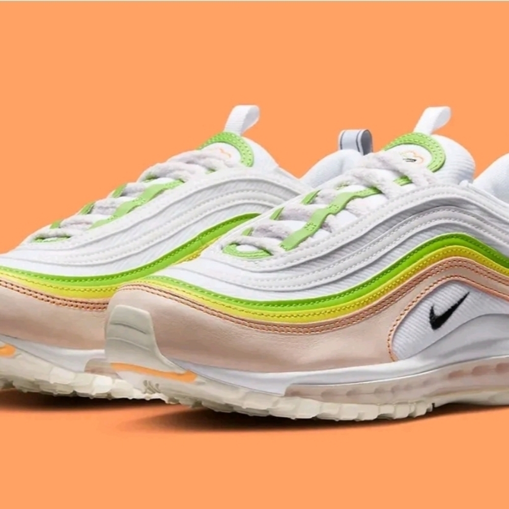 Nike Air Max 97 Feel Love White Pearl Pink Green Women's 8 NEW FD0870-100 - Picture 2 of 10